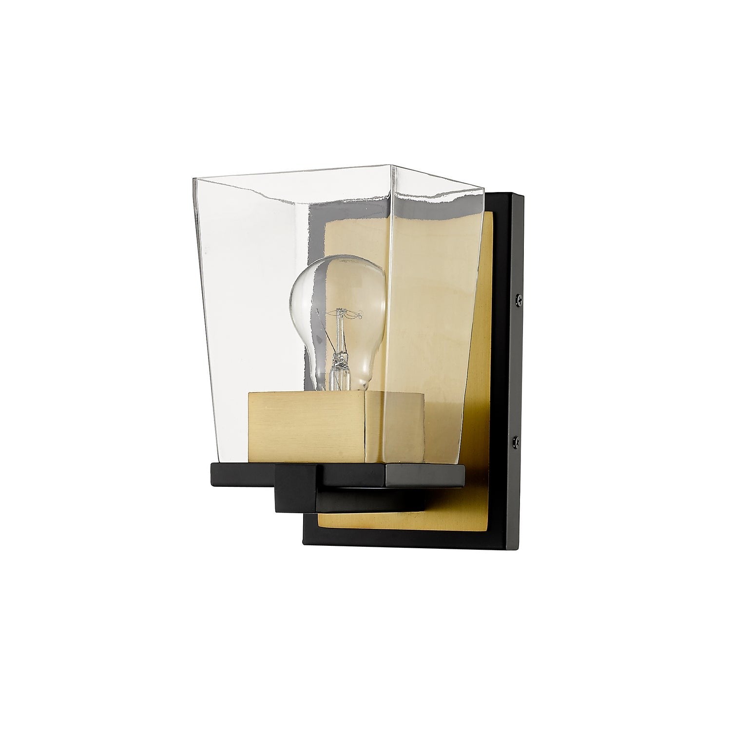 Z-Lite - 475-1S-MB-OBR - One Light Wall Sconce - Bleeker Street - Matte Black + Olde Brass