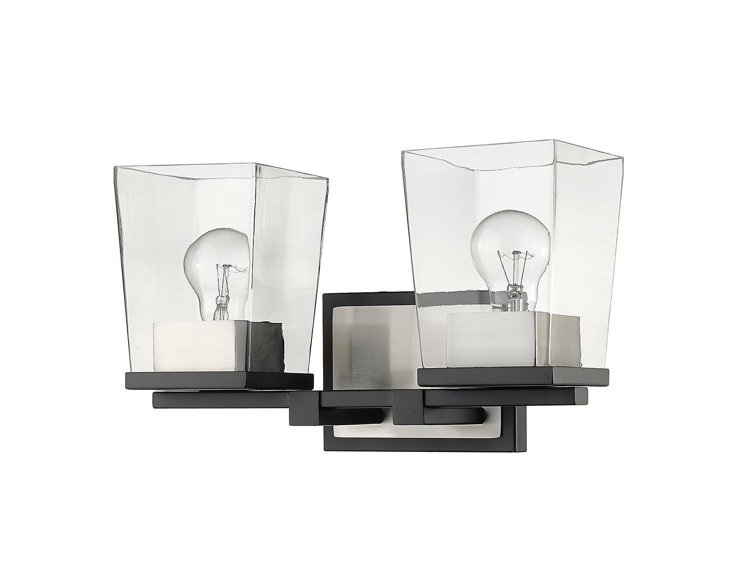 Z-Lite - 475-2V-MB-BN - Two Light Vanity - Bleeker Street - Matte Black + Brushed Nickel