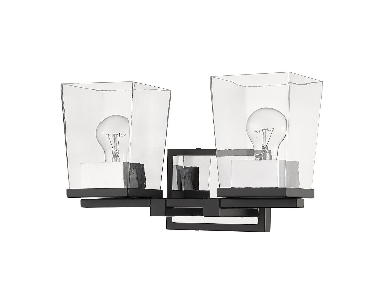 Z-Lite - 475-2V-MB-CH - Two Light Vanity - Bleeker Street - Matte Black + Chrome