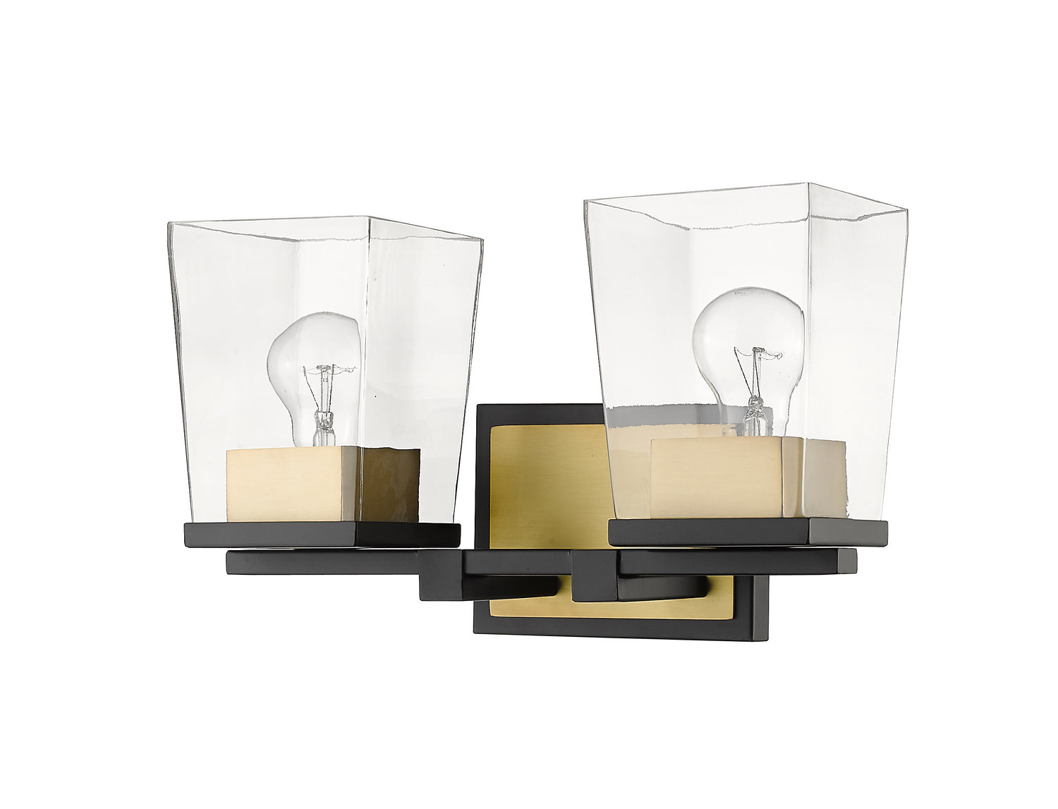 Z-Lite - 475-2V-MB-OBR - Two Light Vanity - Bleeker Street - Matte Black + Olde Brass
