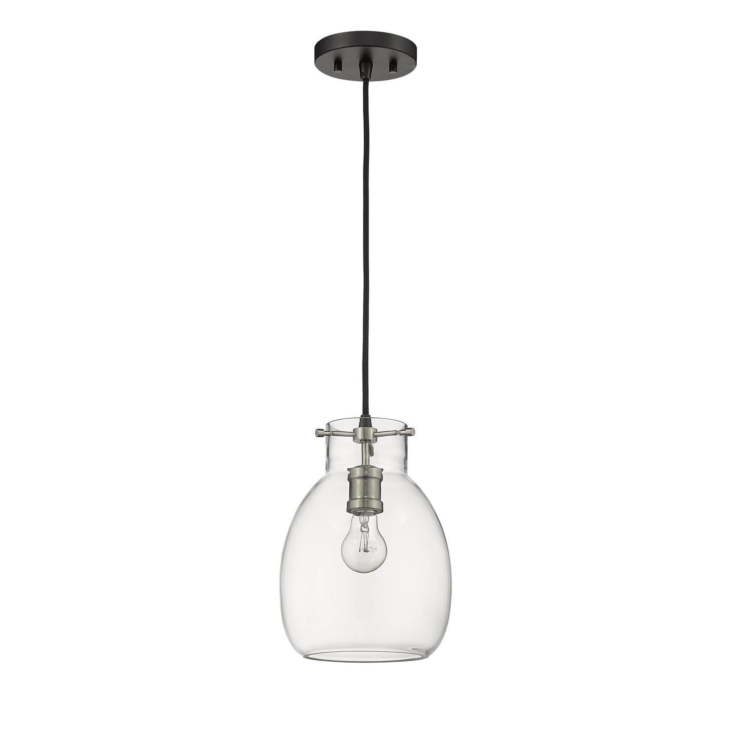 Z-Lite - 476MP-MB-BN - One Light Pendant - Bella - Matte Black + Brushed Nickel