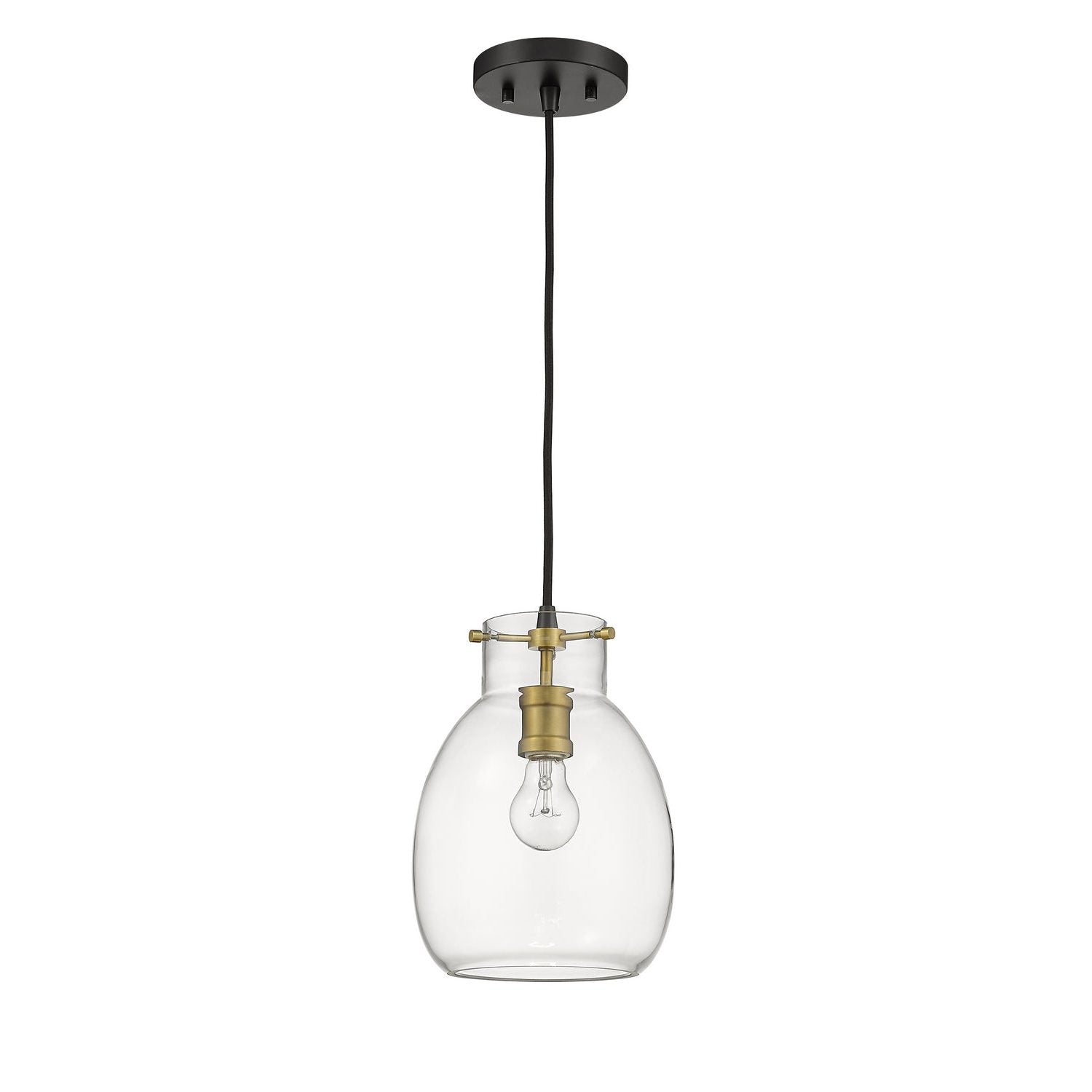 Z-Lite - 476MP-MB-OBR - One Light Pendant - Bella - Matte Black + Olde Brass