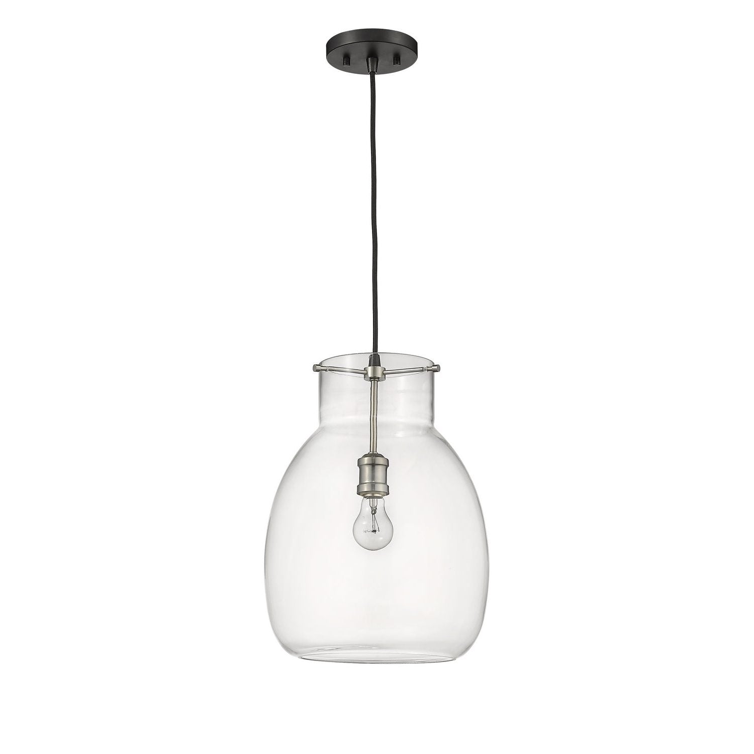 Z-Lite - 476P-MB-BN - One Light Pendant - Bella - Matte Black + Brushed Nickel