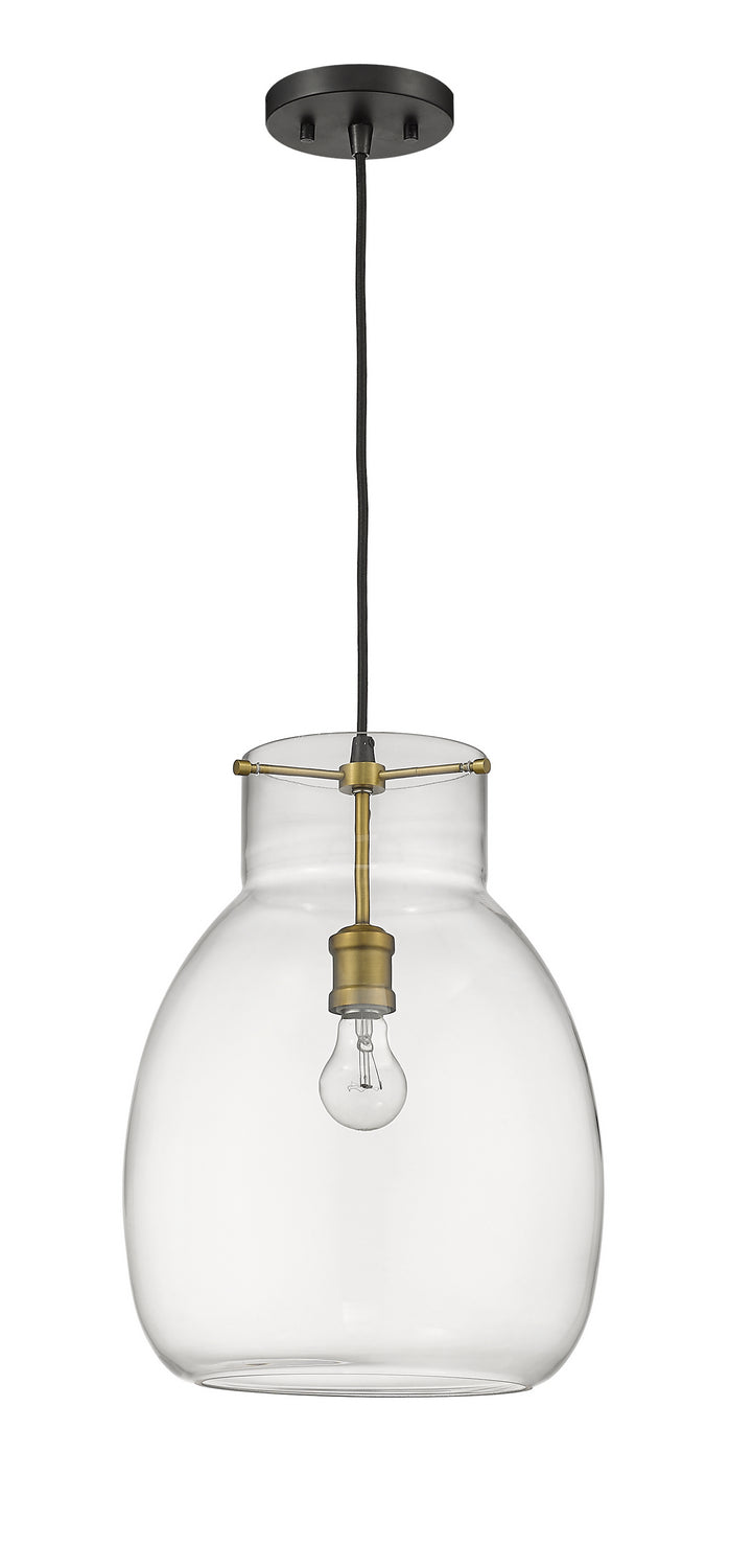 Z-Lite - 476P-MB-OBR - One Light Pendant - Bella - Matte Black + Olde Brass