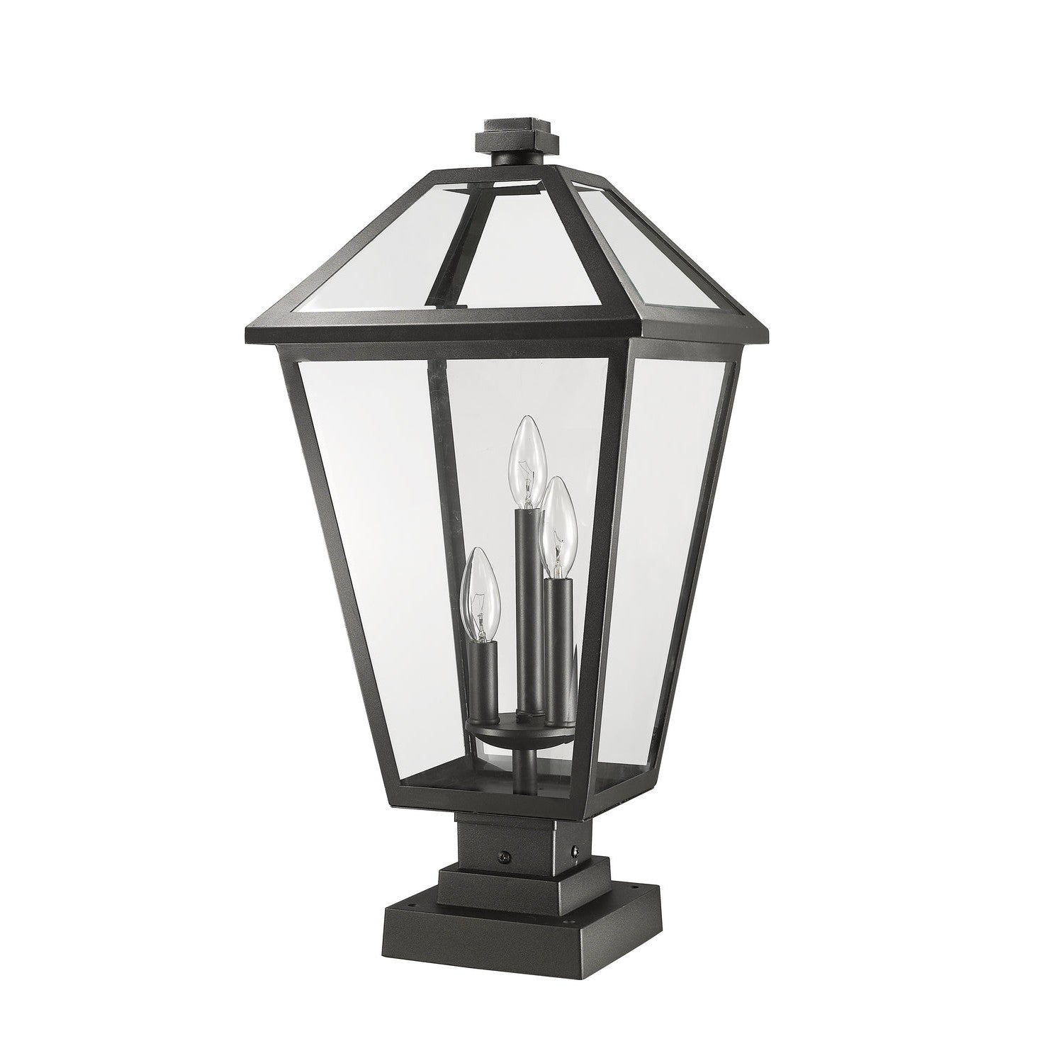 Z-Lite - 579PHXLS-SQPM-BK - Three Light Outdoor Pier Mounted Fixture - Talbot - Black