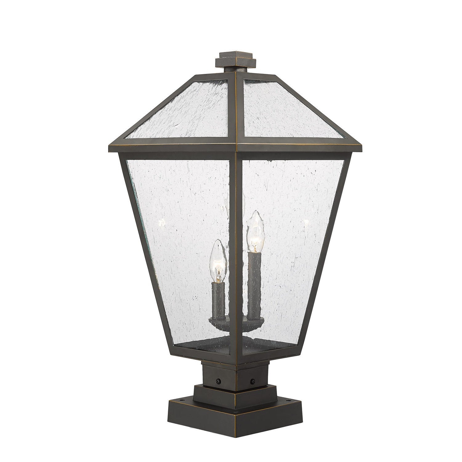Z-Lite - 579PHXLS-SQPM-ORB - Three Light Outdoor Pier Mounted Fixture - Talbot - Oil Rubbed Bronze