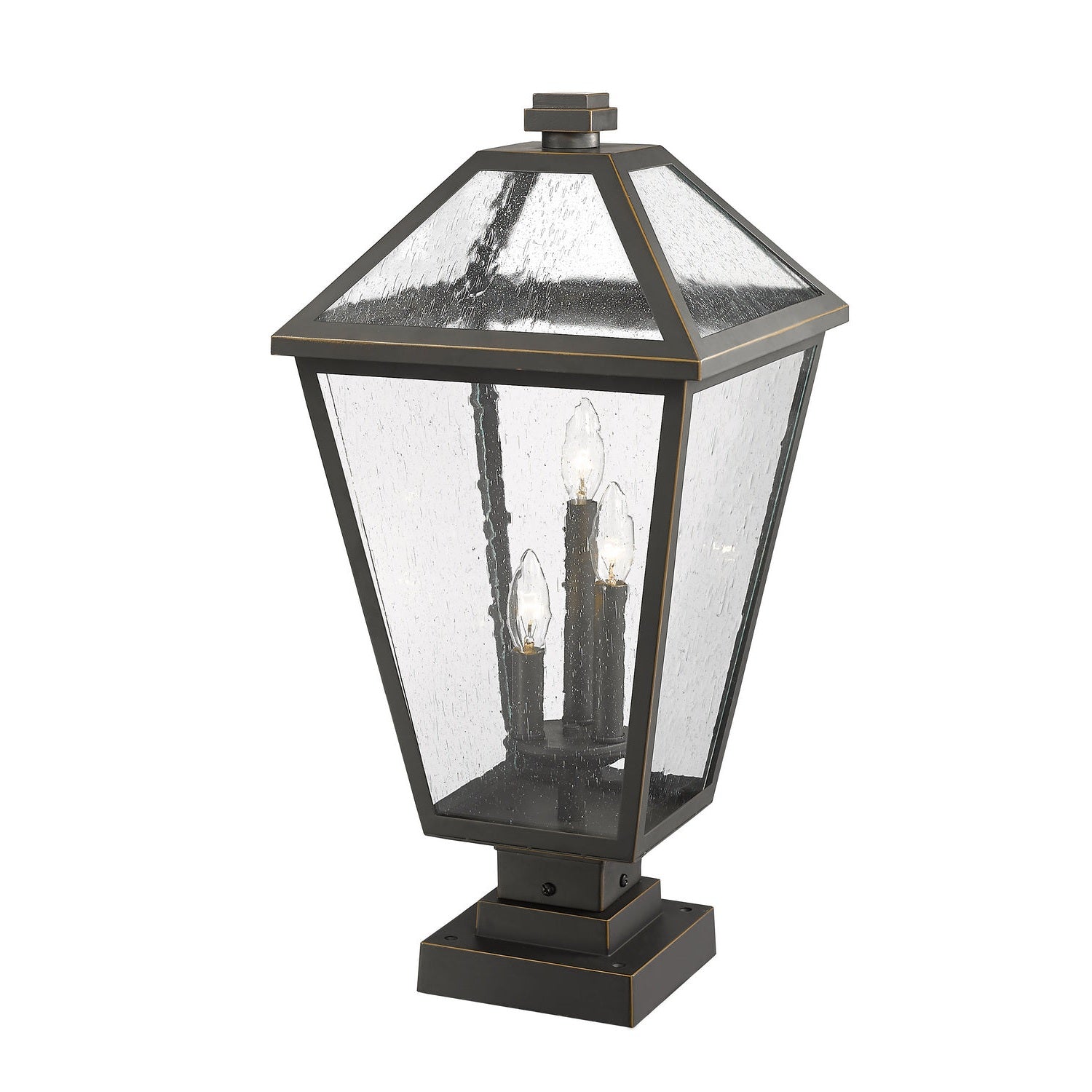 Z-Lite - 579PHXLS-SQPM-ORB - Three Light Outdoor Pier Mounted Fixture - Talbot - Oil Rubbed Bronze
