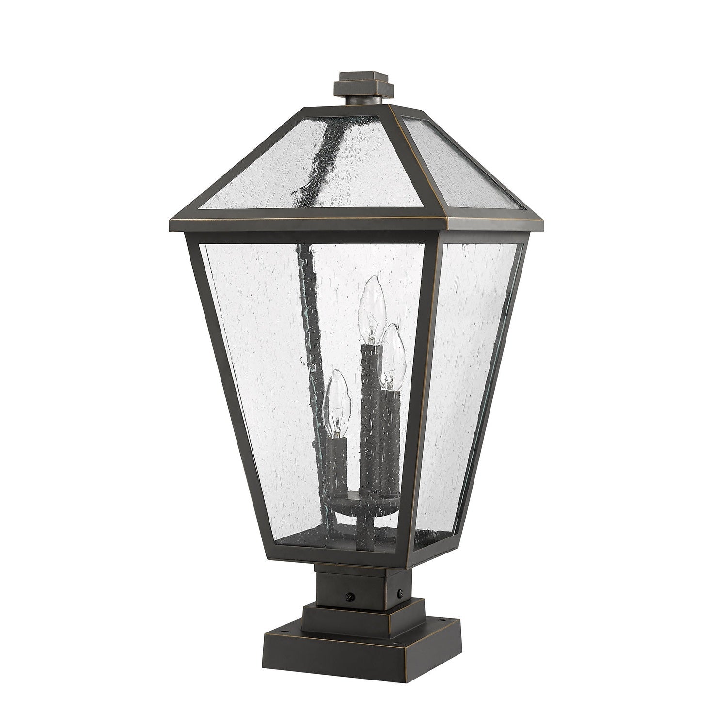 Z-Lite - 579PHXLS-SQPM-ORB - Three Light Outdoor Pier Mounted Fixture - Talbot - Oil Rubbed Bronze