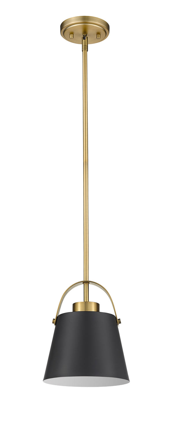 Z-Lite - 726MP-MB+HBR - One Light Pendant - Z-Studio - Matte Black + Heritage Brass