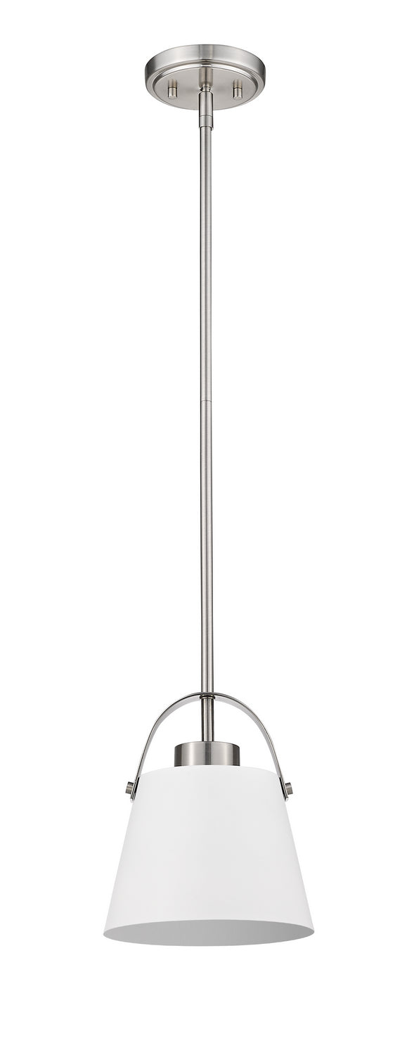 Z-Lite - 726MP-MW+BN - One Light Pendant - Z-Studio - Matte White + Brushed Nickel