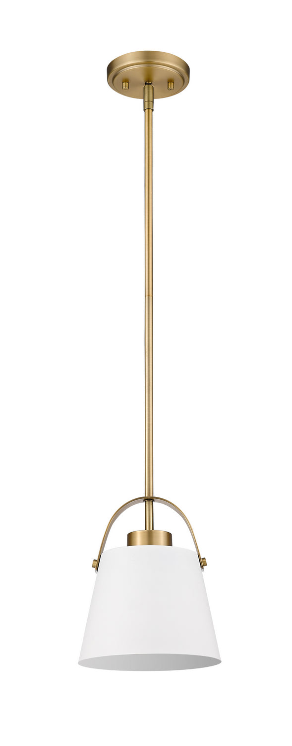 Z-Lite - 726MP-MW+HBR - One Light Pendant - Z-Studio - Matte White + Heritage Brass
