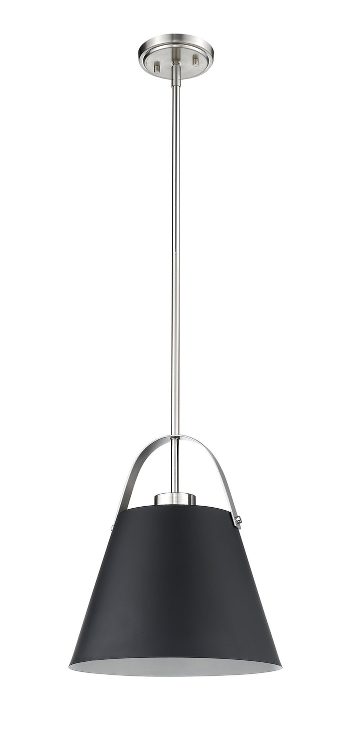 Z-Lite - 726P-MB+BN - One Light Pendant - Z-Studio - Matte Black + Brushed Nickel