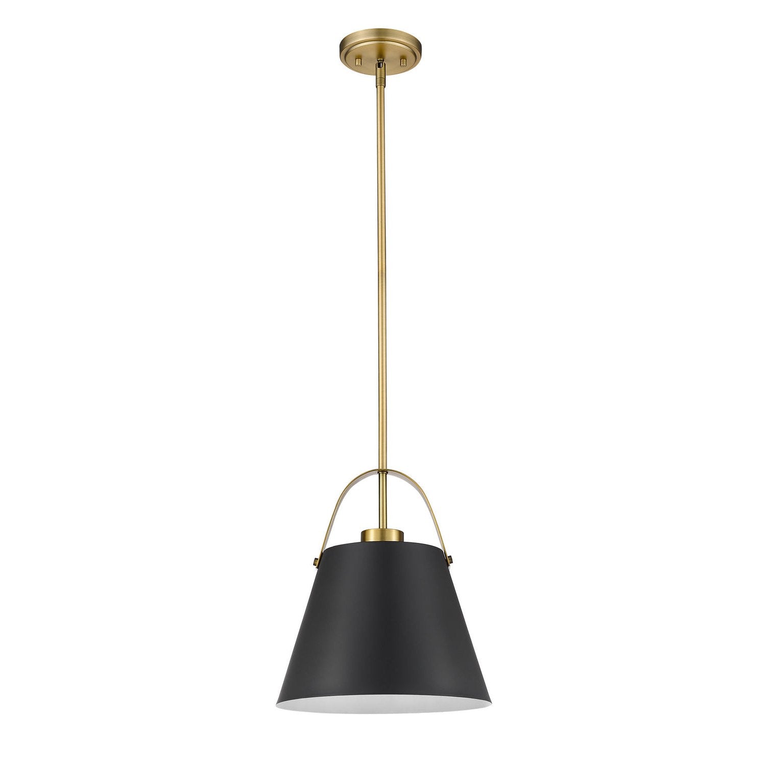 Z-Lite - 726P-MB+HBR - One Light Pendant - Z-Studio - Matte Black + Heritage Brass