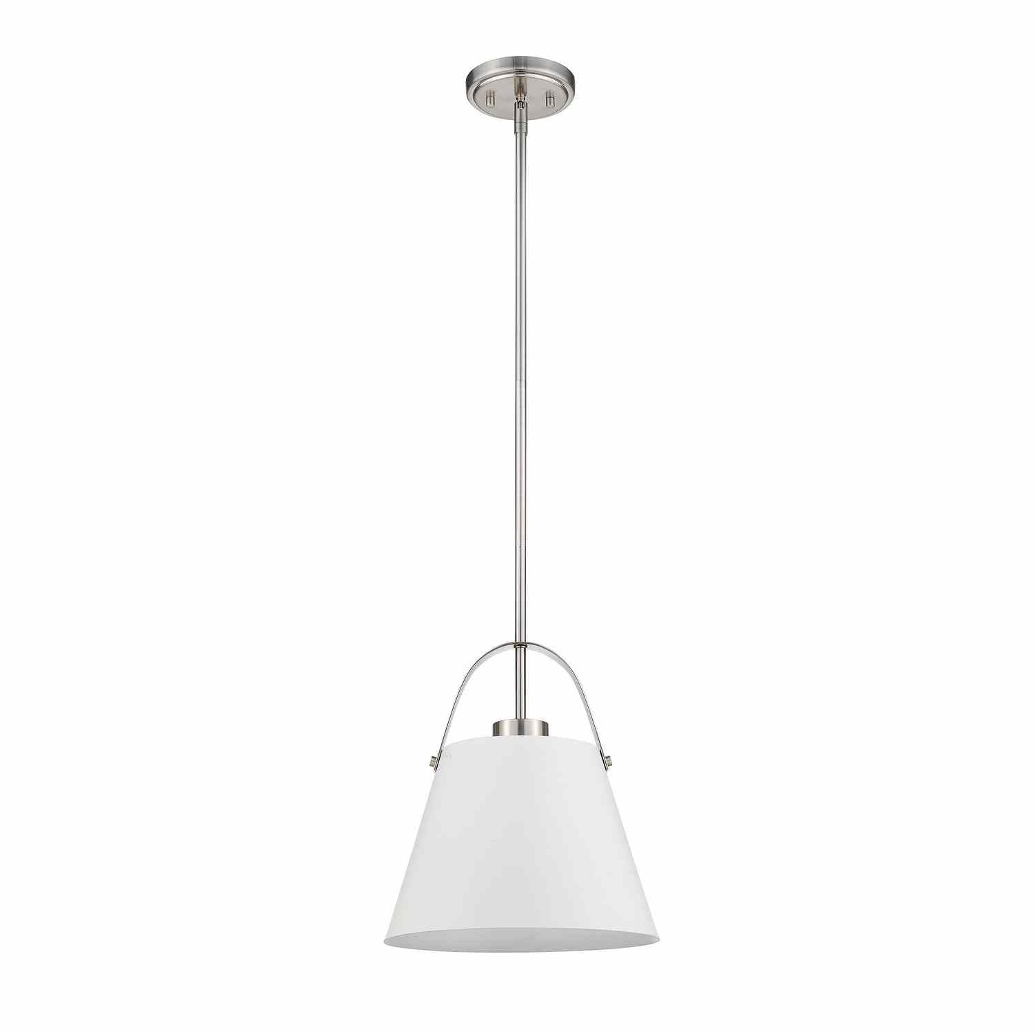 Z-Lite - 726P-MW+BN - One Light Pendant - Z-Studio - Matte White + Brushed Nickel