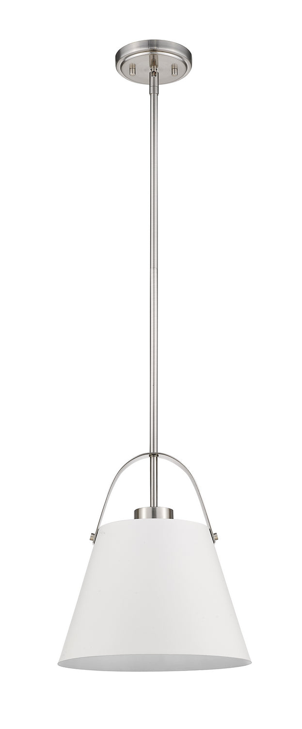 Z-Lite - 726P-MW+BN - One Light Pendant - Z-Studio - Matte White + Brushed Nickel