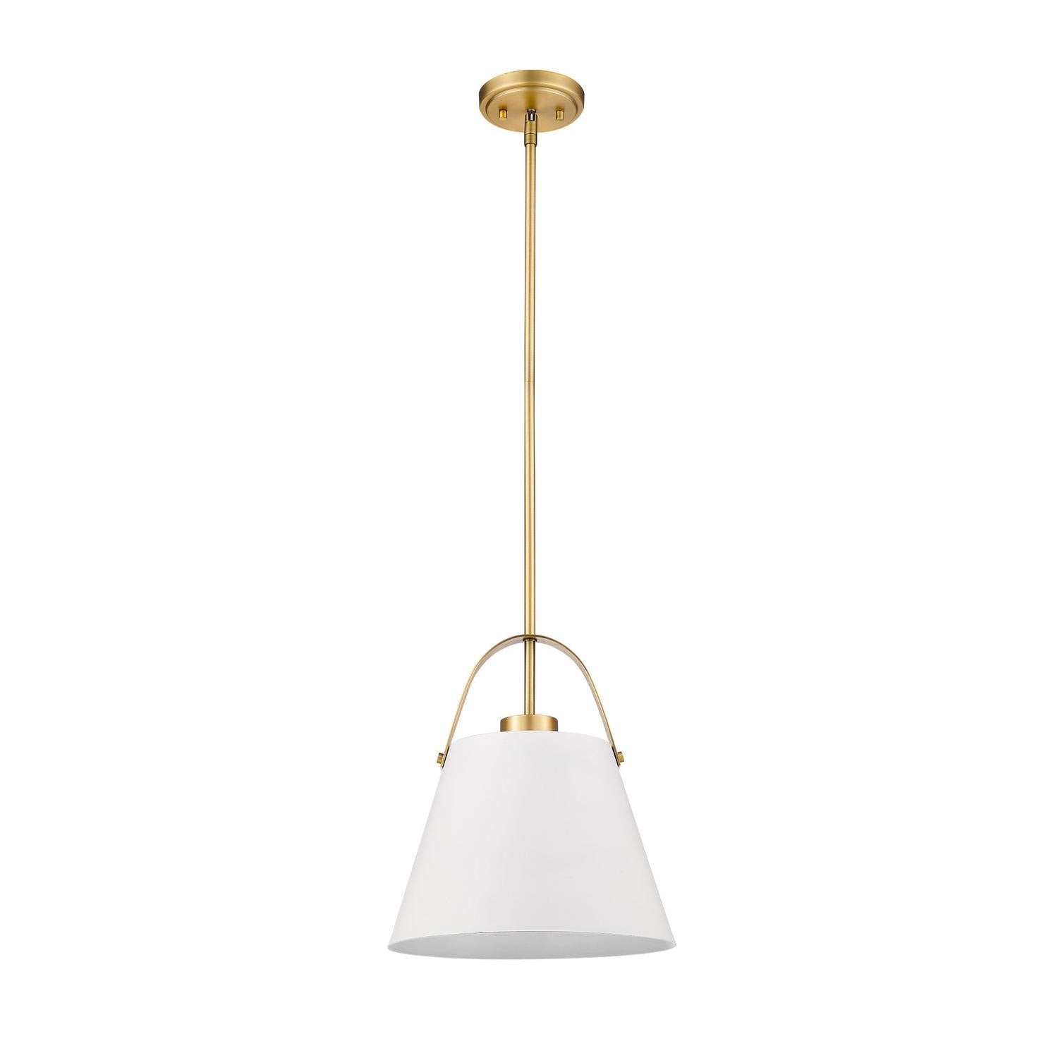 Z-Lite - 726P-MW+HBR - One Light Pendant - Z-Studio - Matte White + Heritage Brass