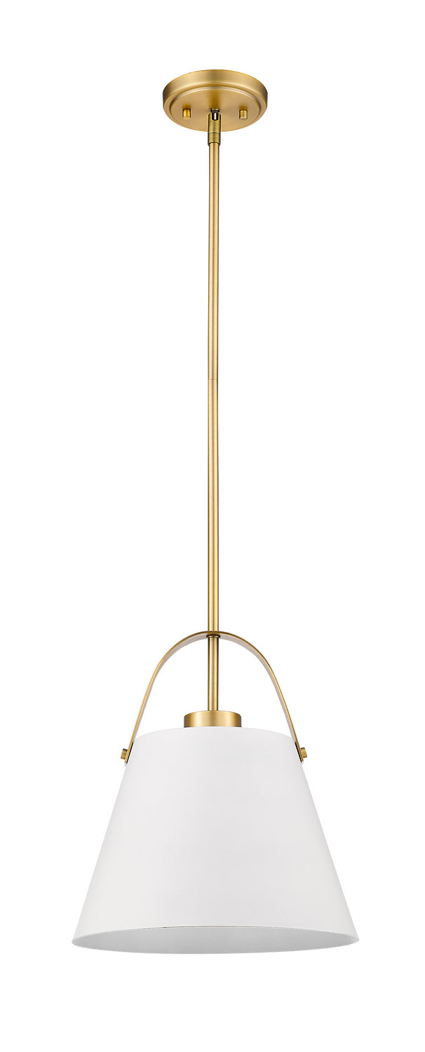 Z-Lite - 726P-MW+HBR - One Light Pendant - Z-Studio - Matte White + Heritage Brass
