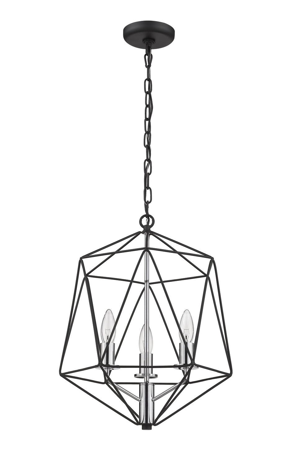 Z-Lite - 918-14MB-CH - Three Light Chandelier - Geo - Matte Black + Chrome