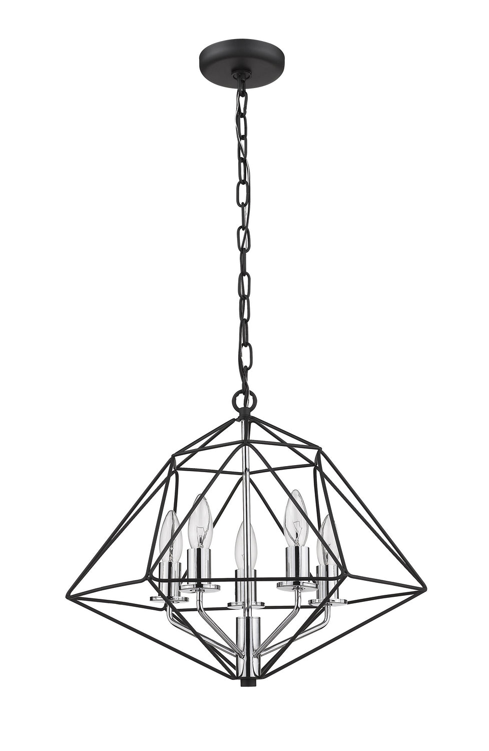 Z-Lite - 918-18MB-CH - Five Light Chandelier - Geo - Matte Black + Chrome