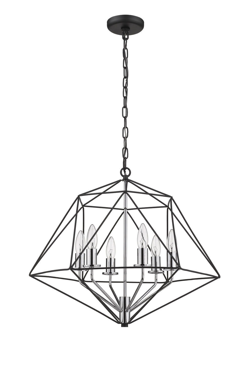 Z-Lite - 918-22MB-CH - Six Light Chandelier - Geo - Matte Black + Chrome