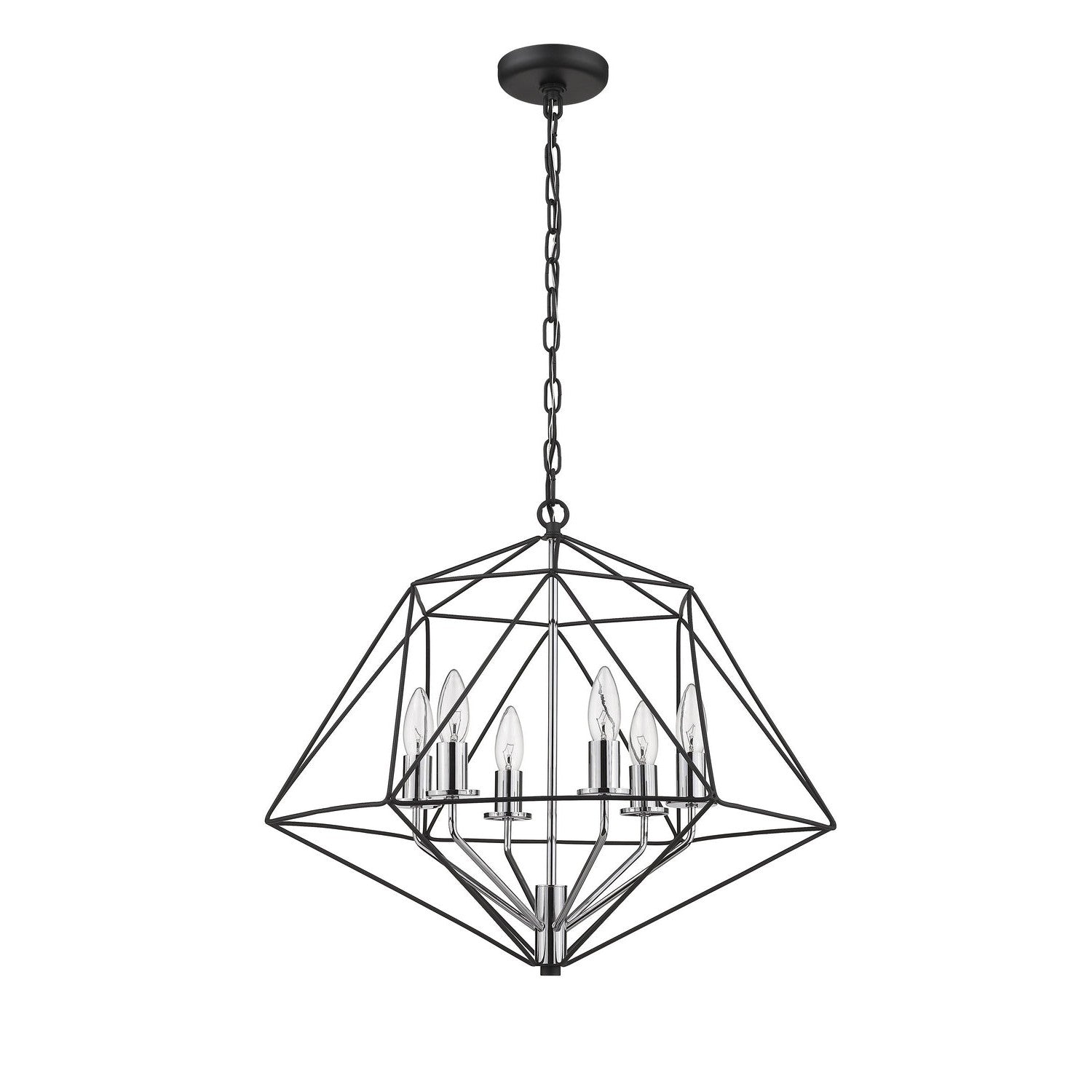 Z-Lite - 918-22MB-CH - Six Light Chandelier - Geo - Matte Black + Chrome