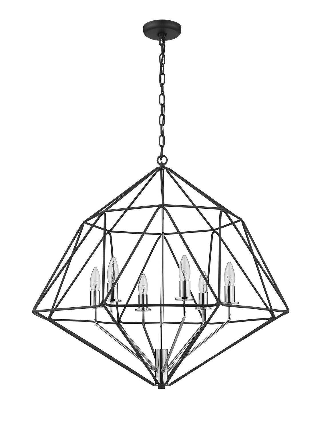 Z-Lite - 918-30MB-CH - Six Light Chandelier - Geo - Matte Black + Chrome