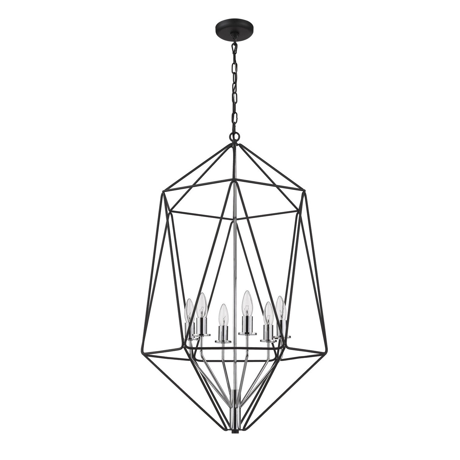 Z-Lite - 918-35MB-CH - Six Light Chandelier - Geo - Matte Black + Chrome