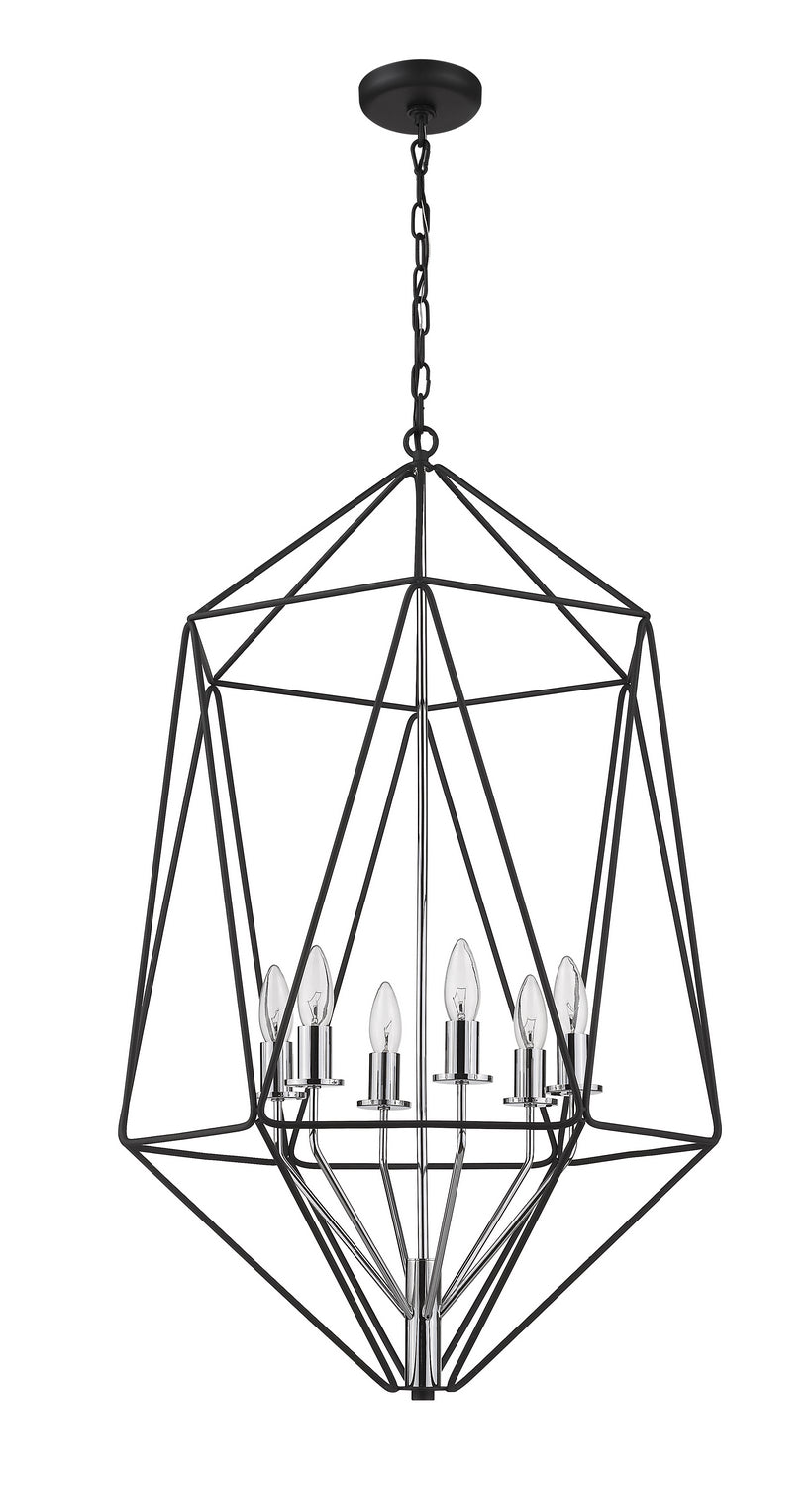 Z-Lite - 918-35MB-CH - Six Light Chandelier - Geo - Matte Black + Chrome
