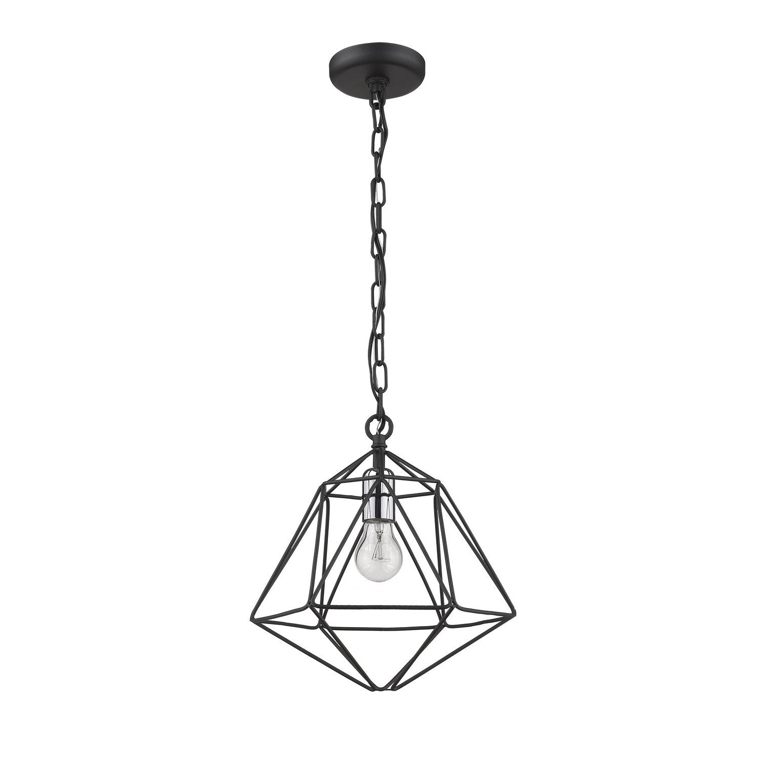 Z-Lite - 918MP-MB-CH - One Light Pendant - Geo - Matte Black + Chrome