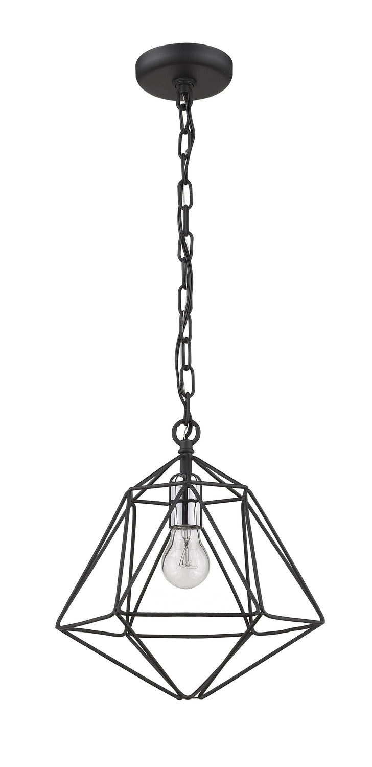 Z-Lite - 918MP-MB-CH - One Light Pendant - Geo - Matte Black + Chrome