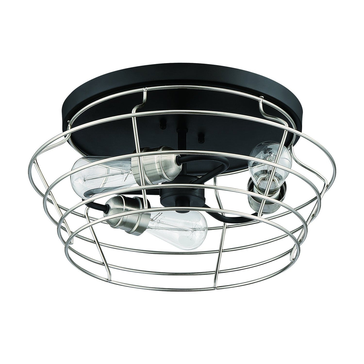 Craftmade - 50683-FBBNK - Three Light Flushmount - Thatcher - Flat Black/Brushed Polished Nickel