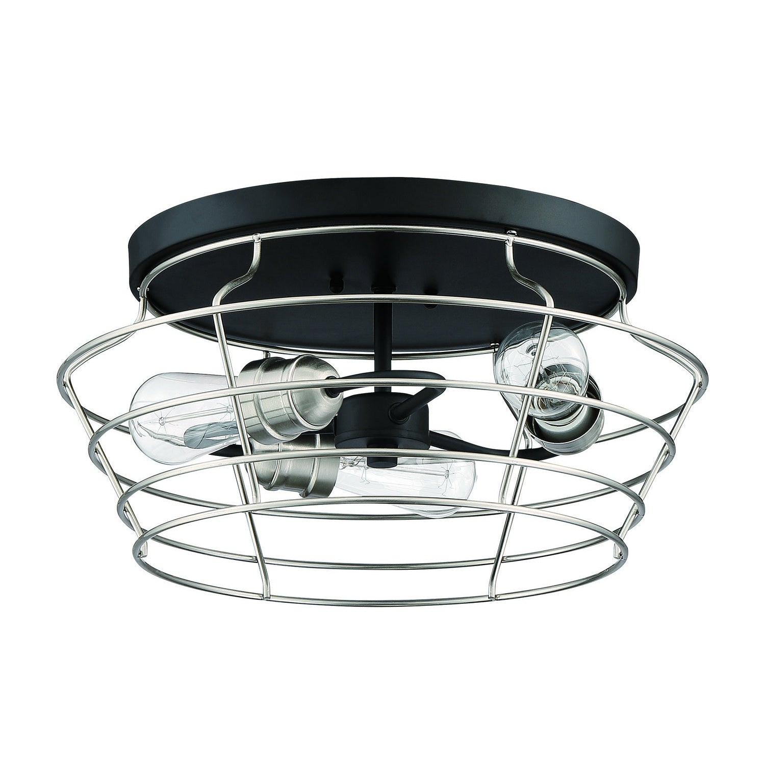 Craftmade - 50683-FBBNK - Three Light Flushmount - Thatcher - Flat Black/Brushed Polished Nickel