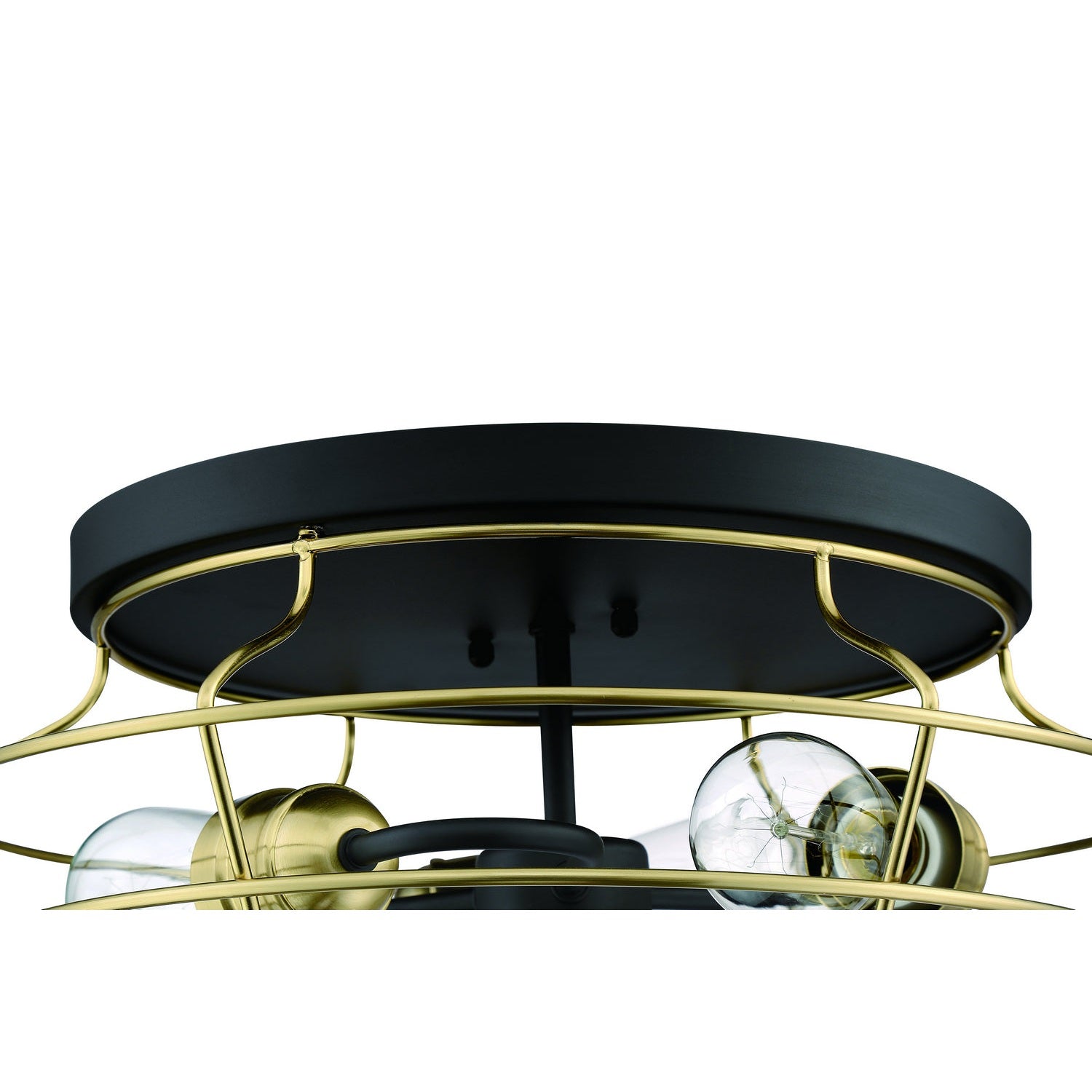 Craftmade - 50683-FBSB - Three Light Flushmount - Thatcher - Flat Black/Satin Brass