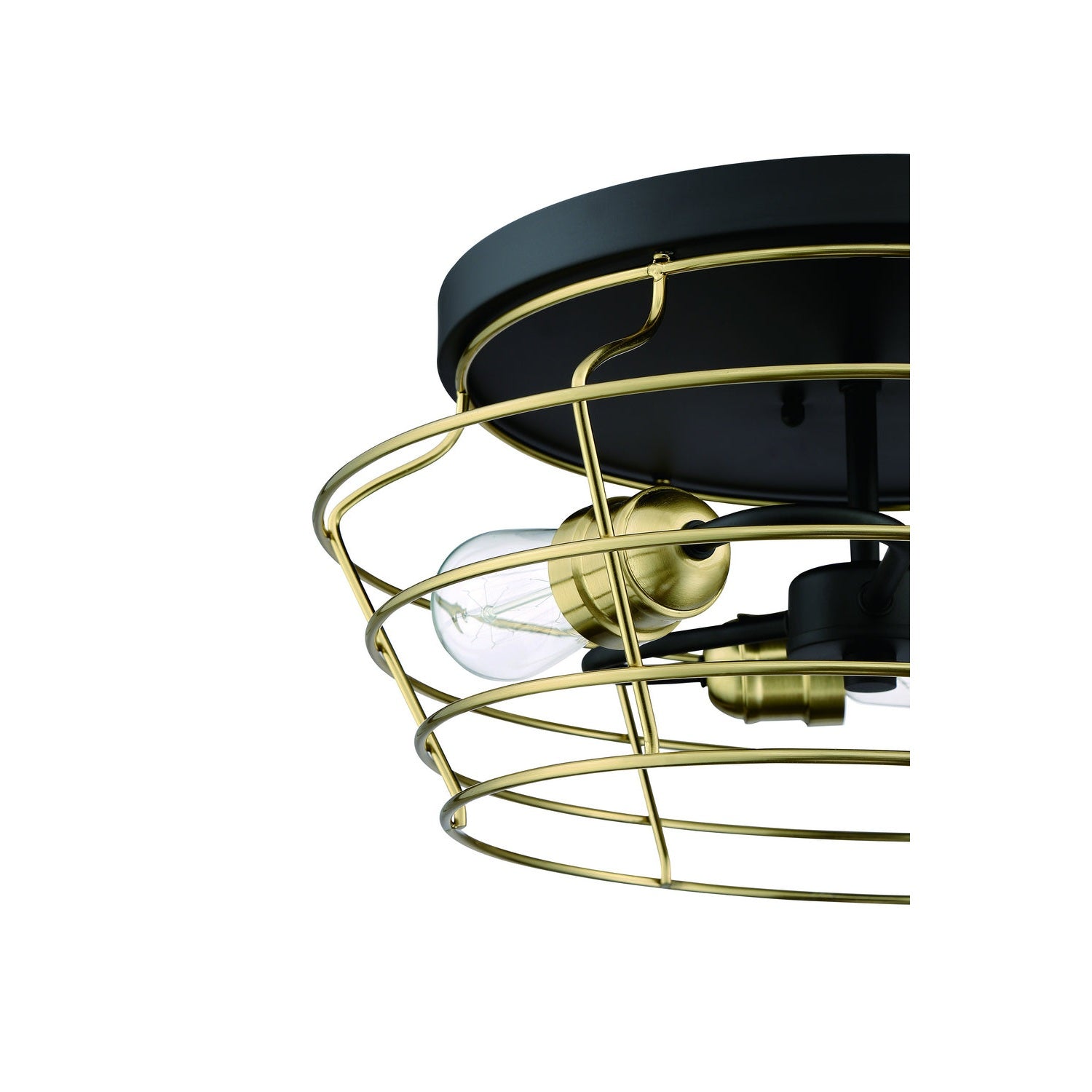 Craftmade - 50683-FBSB - Three Light Flushmount - Thatcher - Flat Black/Satin Brass
