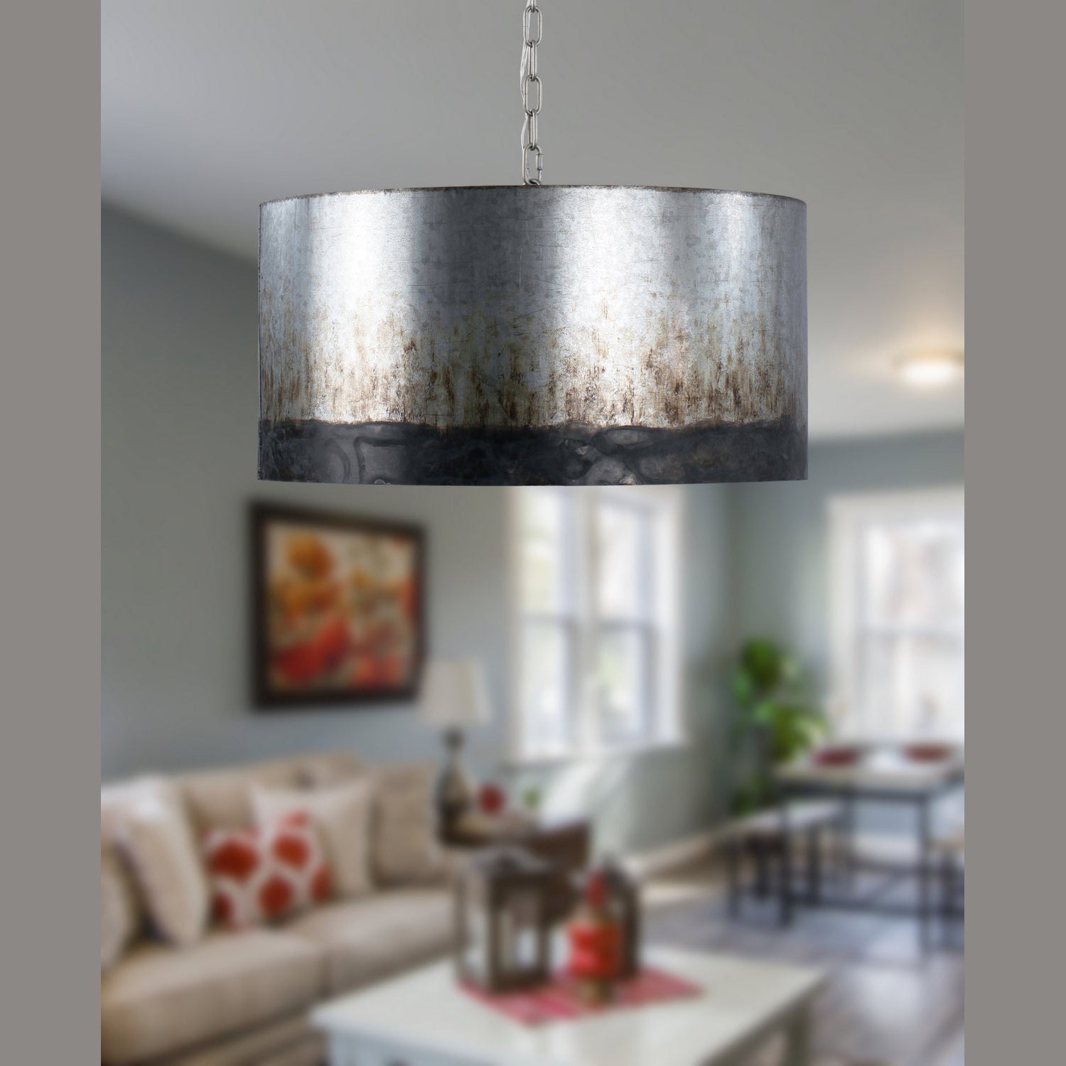 Varaluz - 323P04OG - Four Light Pendant - Cannery - Ombre Galvanized