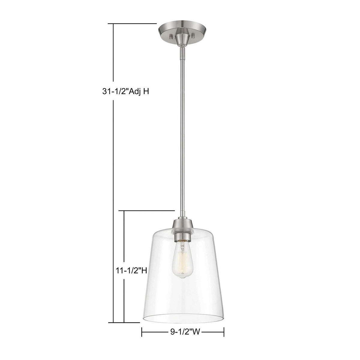 Meridian - M70081BN - One Light Pendant - Mpend - Brushed Nickel