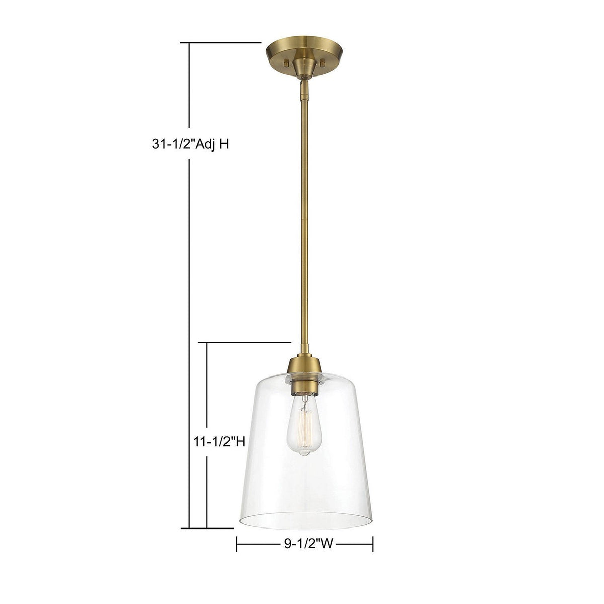 Meridian - M70081NB - One Light Pendant - Mpend - Natural Brass