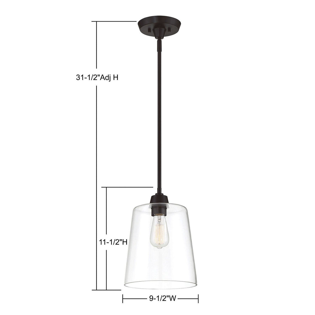 Meridian - M70081ORB - One Light Pendant - Mpend - Oil Rubbed Bronze