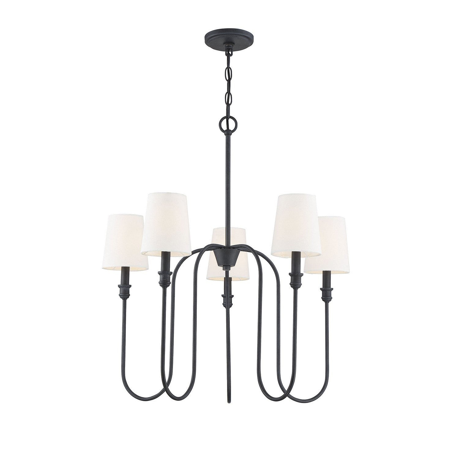 Meridian - M10077AI - Five Light Chandelier - Mchan - Aged Iron