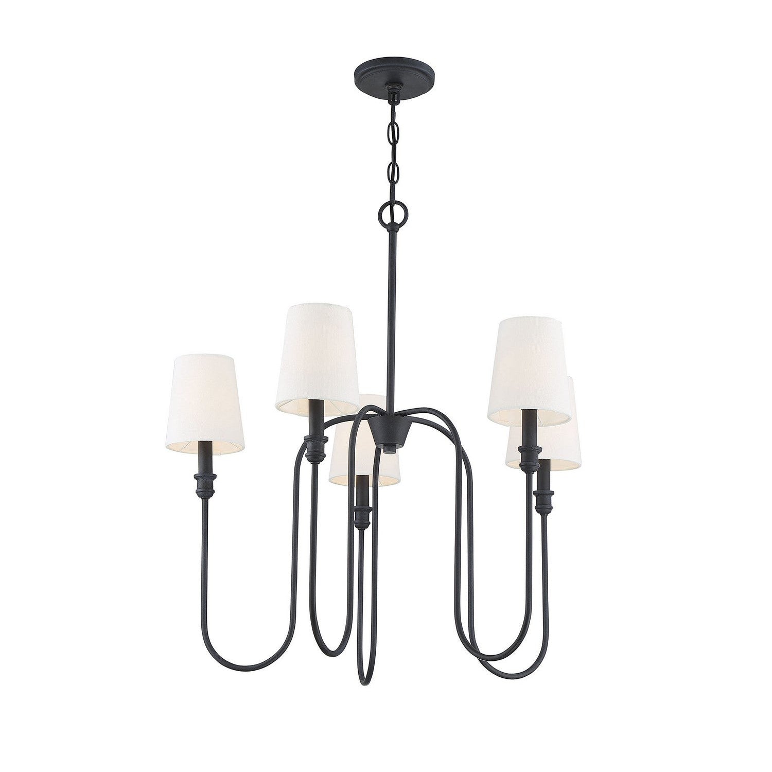 Meridian - M10077AI - Five Light Chandelier - Mchan - Aged Iron