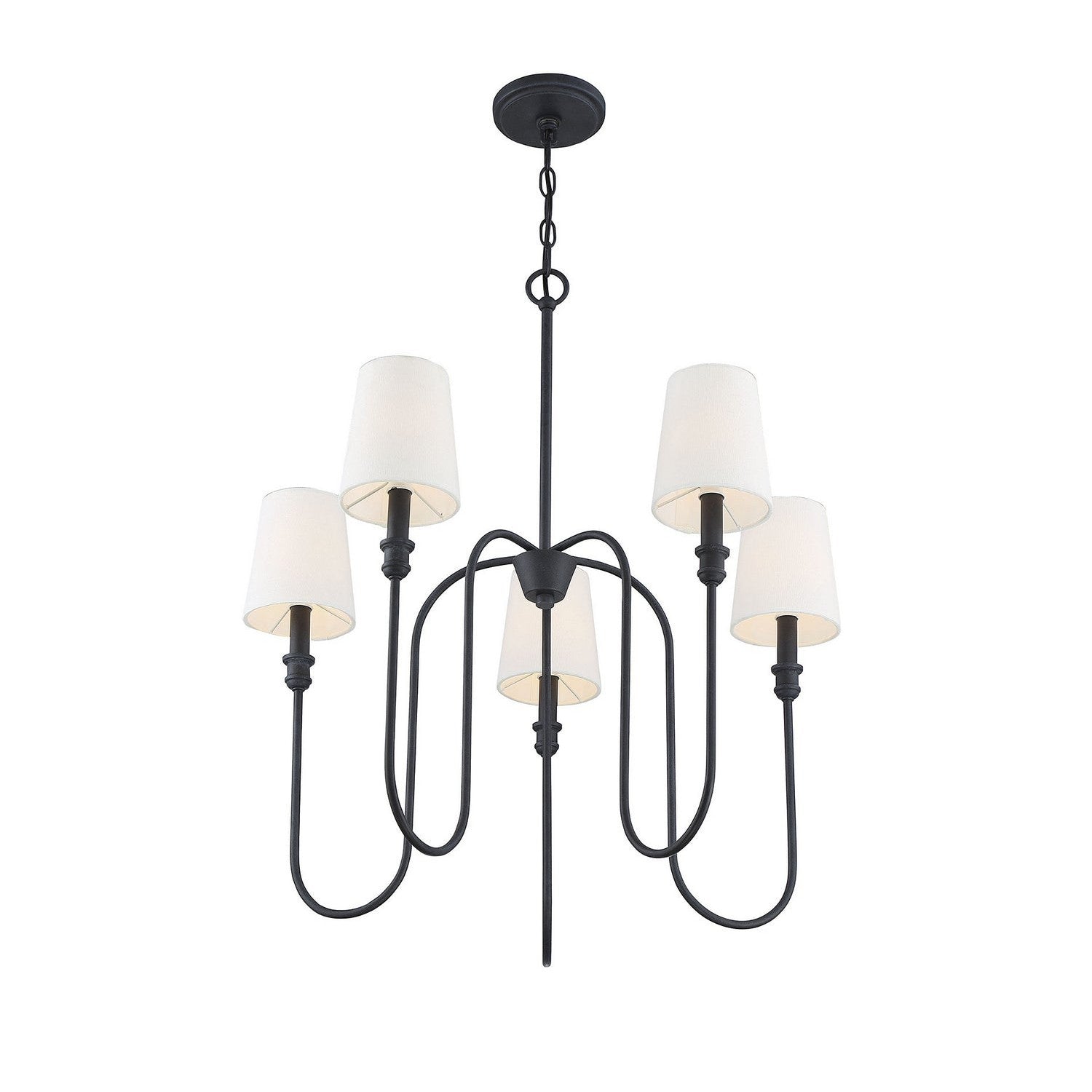 Meridian - M10077AI - Five Light Chandelier - Mchan - Aged Iron