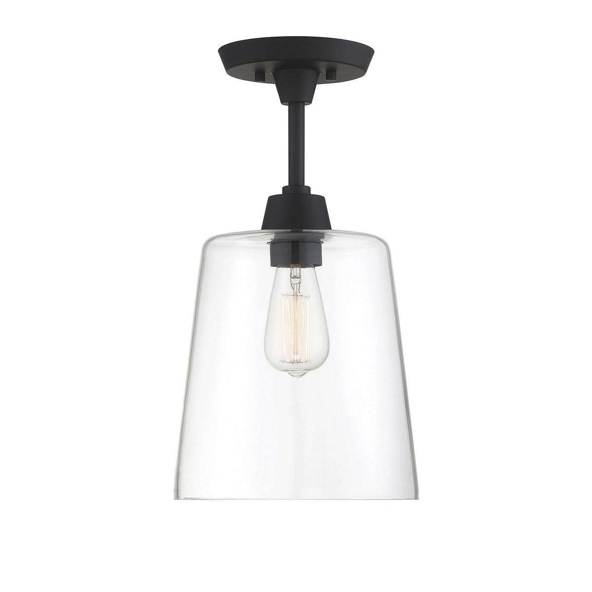 Meridian - M60010MBK - One Light Semi-Flush Mount - Msemi - Matte Black