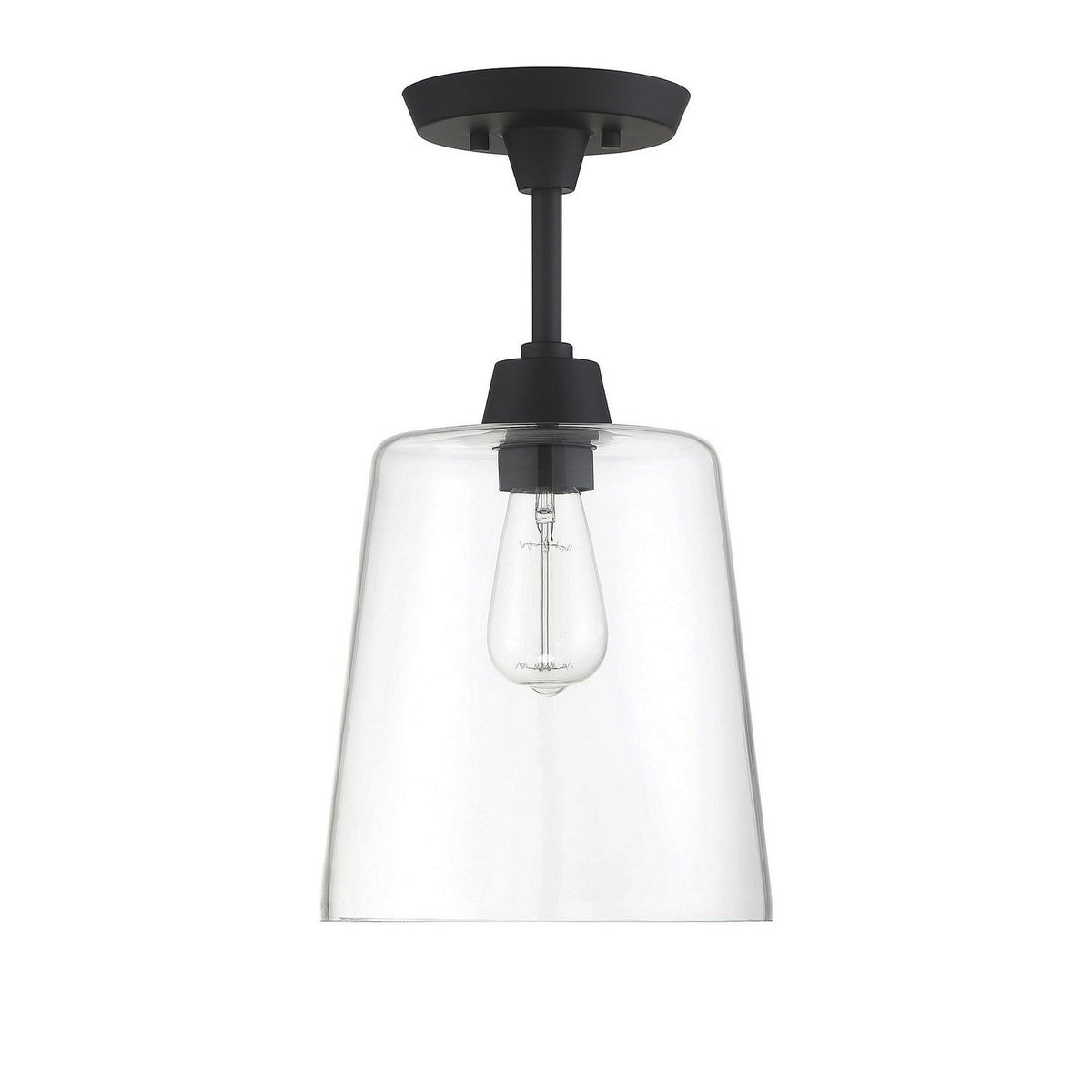 Meridian - M60010MBK - One Light Semi-Flush Mount - Msemi - Matte Black