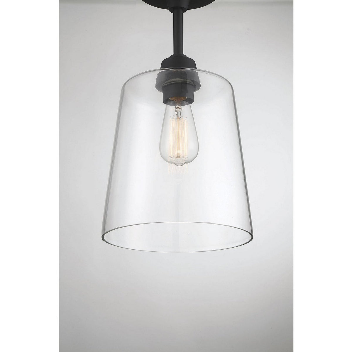 Meridian - M60010MBK - One Light Semi-Flush Mount - Msemi - Matte Black