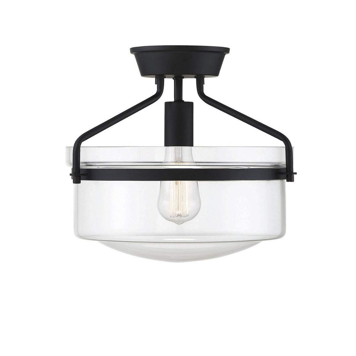 Meridian - M60011MBK - One Light Semi-Flush Mount - Msemi - Matte Black