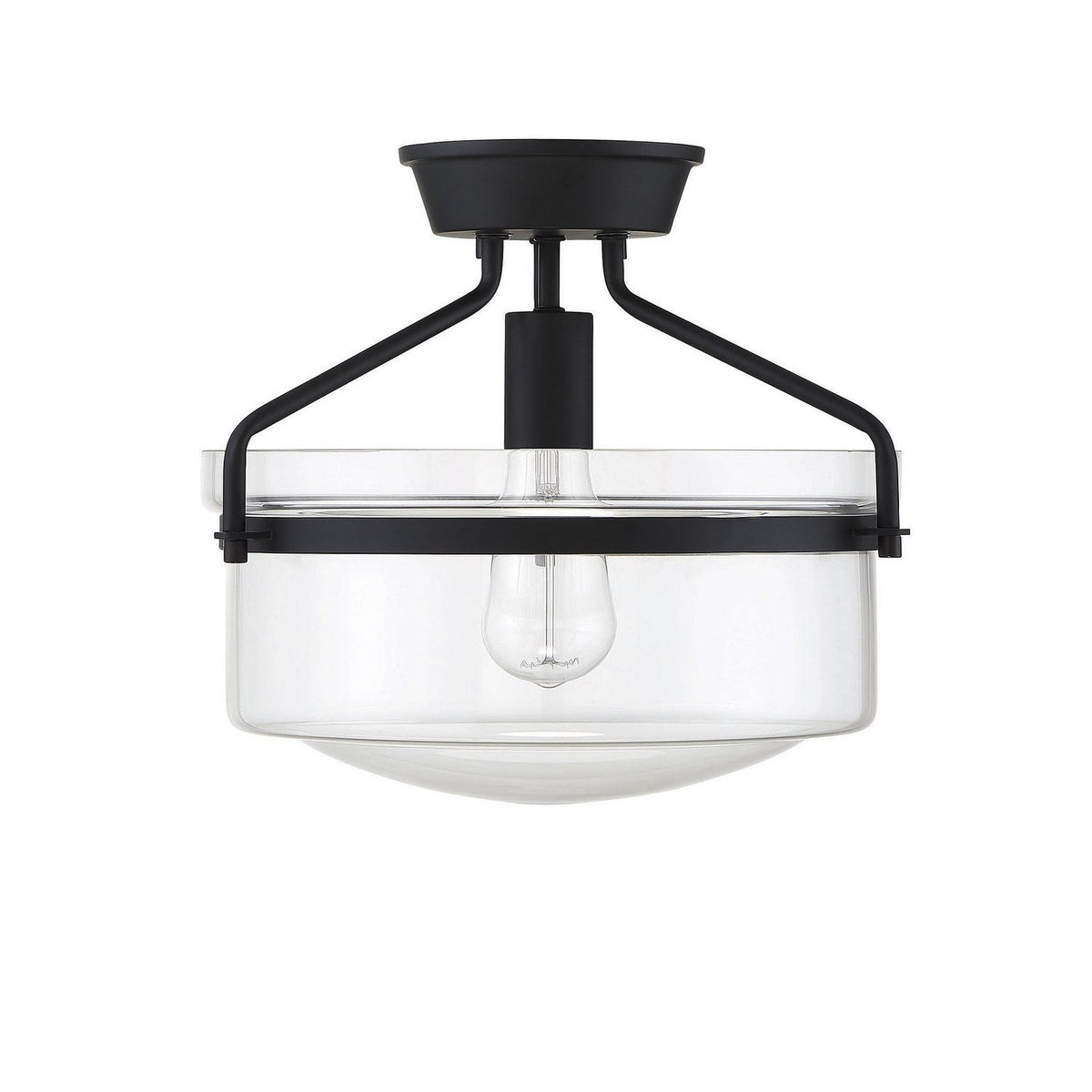 Meridian - M60011MBK - One Light Semi-Flush Mount - Msemi - Matte Black