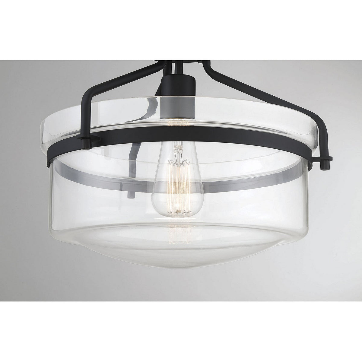 Meridian - M60011MBK - One Light Semi-Flush Mount - Msemi - Matte Black