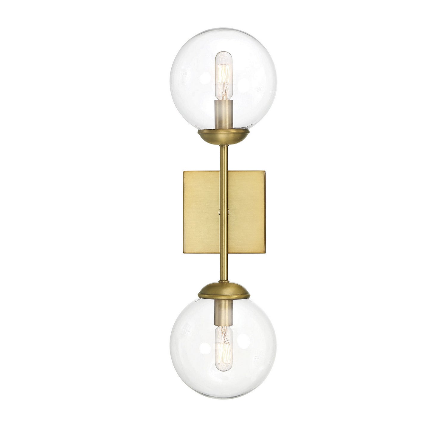 Meridian - M90001NB - Two Light Wall Sconce - Mscon - Natural Brass