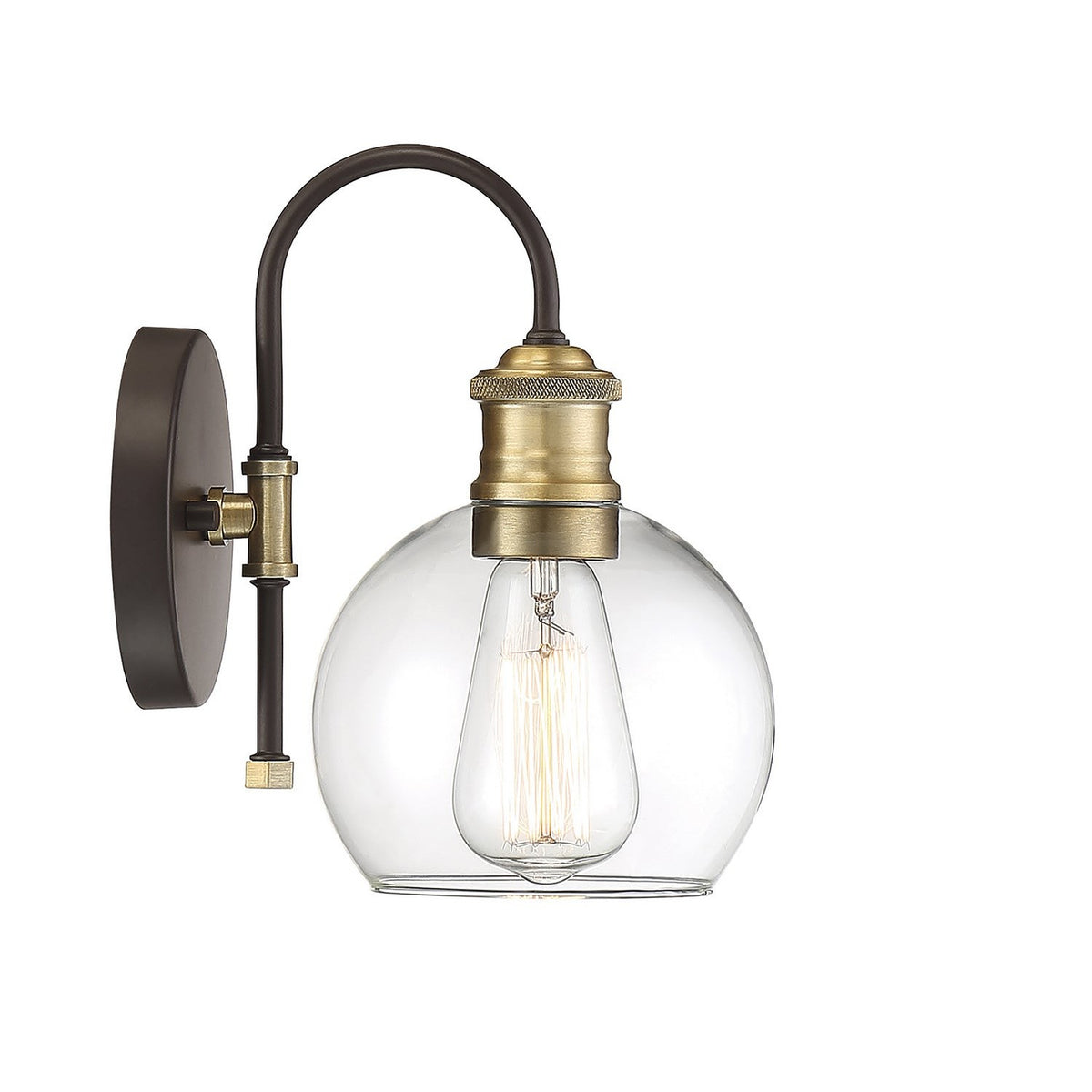 Meridian - M50040ORBNB - One Light Outdoor Wall Sconce - Moutd - Oil Rubbed Bronze with Natural Brass