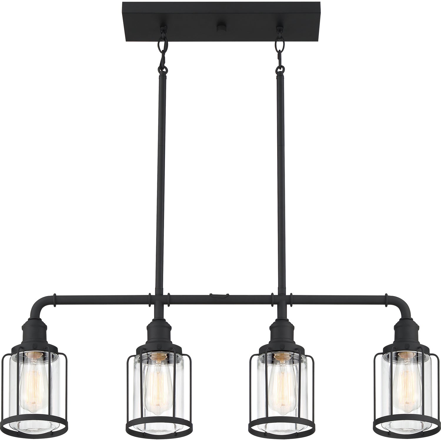 Quoizel - LUD434EK - Four Light Linear Chandelier - Ludlow - Earth Black